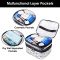 Handcuffs Makeup Bags Double Layer Travel Cosmetic Cases Make up Organizer Toiletry Bag with 2 Zipper for Mens Womens (Silver White)