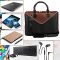 Storite PU Leather 14 inch Laptop Messenger Shoulder Sling Office Travel Bag for Men & Women (39x28x2.5 cm, Black)